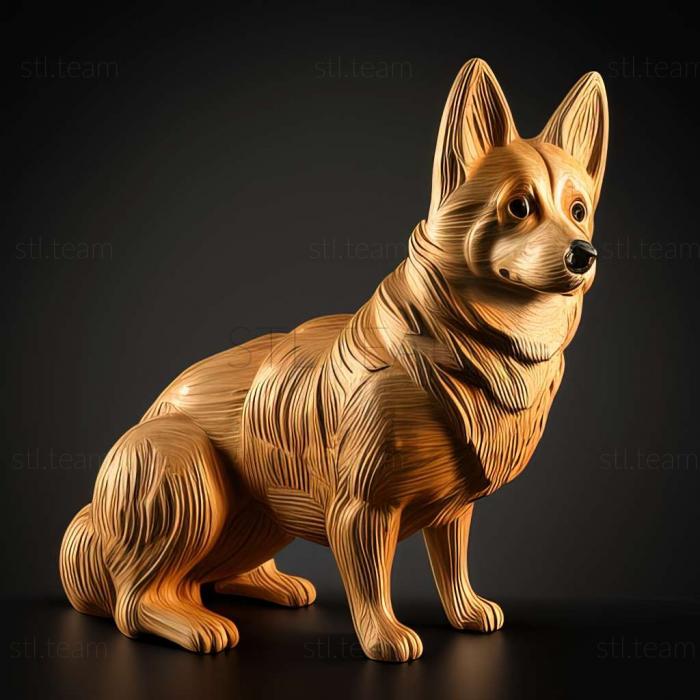3D model Norwegian Lundehund dog (STL)